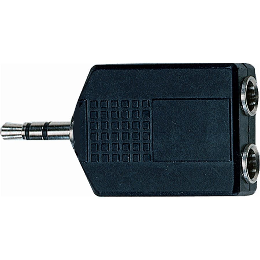 AD266 Adaptor - Stereo 3.5mm jack plug to 2 stereo 6.3mm jack sockets