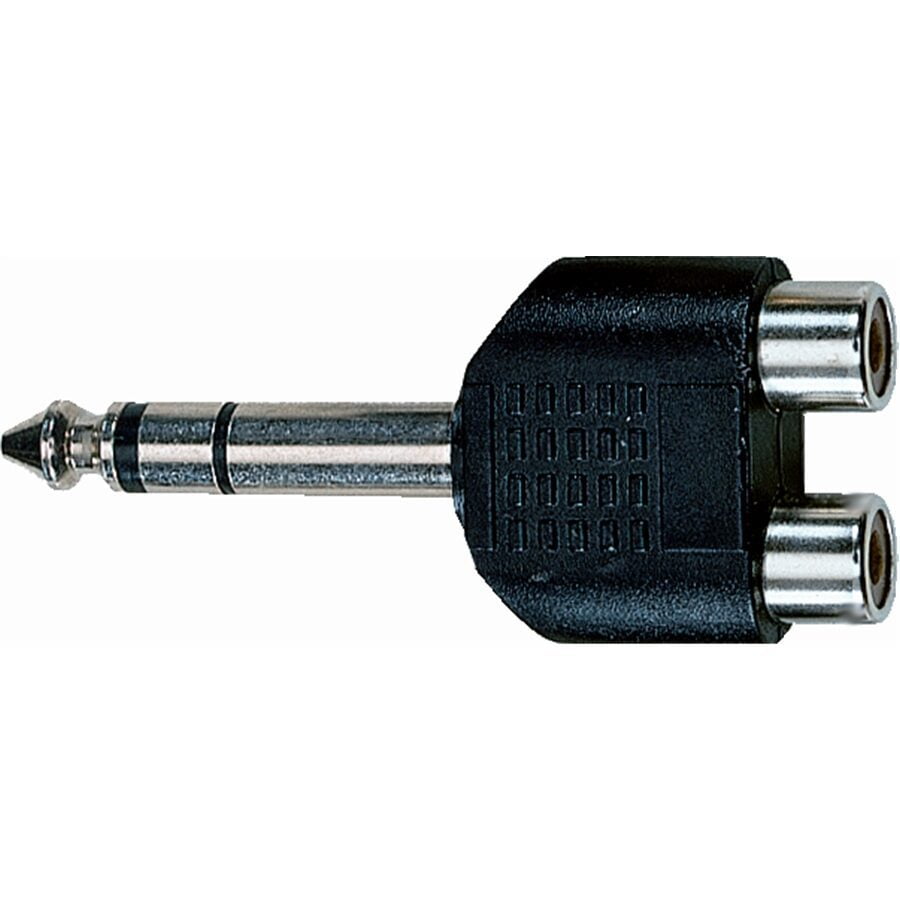 AD272 Adaptor - Stereo 6.3mm jack plug to 2 RCA phono sockets