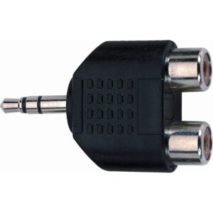 D273 Adaptor - Stereo 3.5mm jack plug to 2 RCA phono sockets