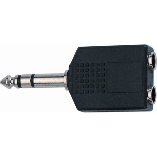 Ad76 Adaptor - Stereo 6.3Mm Jack Plug To 2 Stereo 6.3Mm Jack Sockets