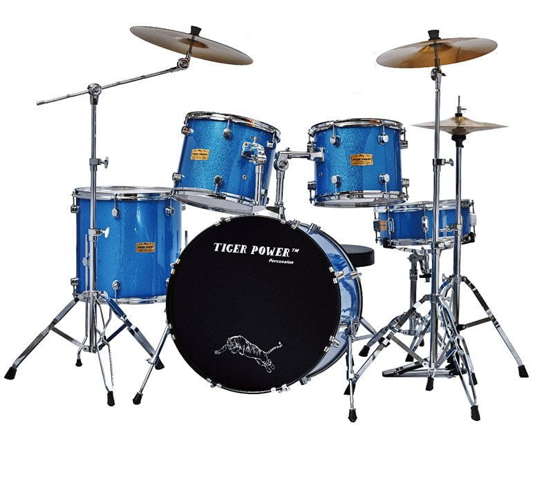 Tiger Power Drum Set - 5 Drums + 3 Cymbals & Throne