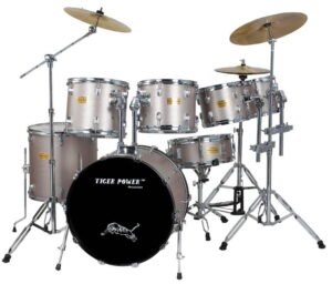 TIGER POWER DRUM SET - 7 DRUMS + 3 CYMBALS & THRONE