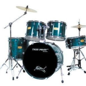 TIGER POWER HIGH GRADE DRUM SET - 5 DRUMS + 2 CYMBALS & THRONE