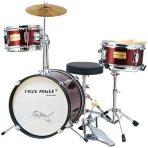 TIGER POWER JUNIOR DRUM SET - 3 DRUMS + 1 CYMBAL & THRONE