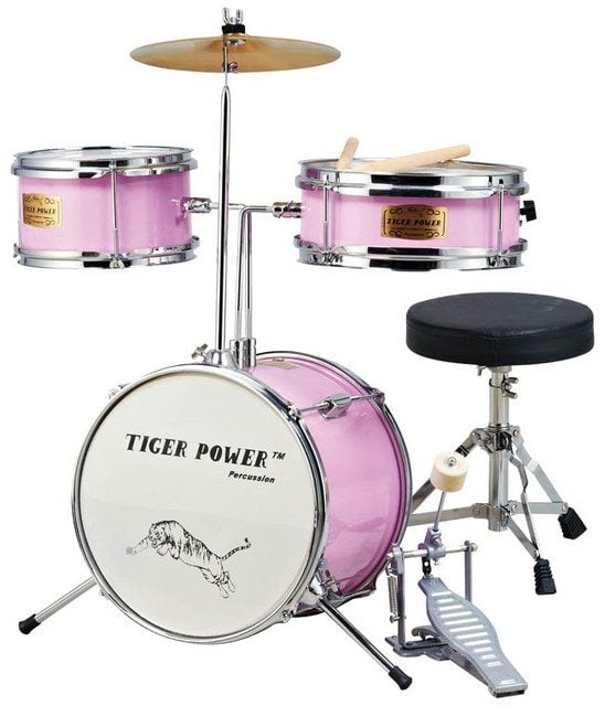 TIGER POWER DRUM SET - 3 DRUMS + 1 CYMBAL & THRONE