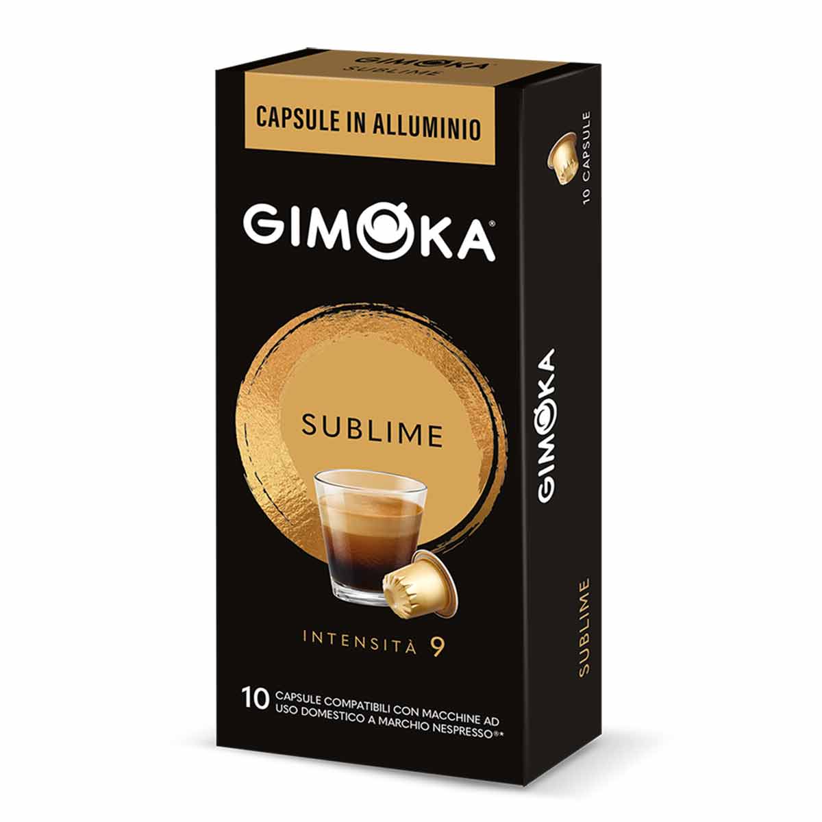 Gimoka - İtaly: Nespresso uyumlu ALUMINYUM kapsül kahve - SUBLIME  (Yoğunluk 9 - Arabica/Robusta)
