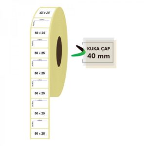 Rulo Kağit Termal Eti̇ket 50Mm X 25Mm 1750 Adet