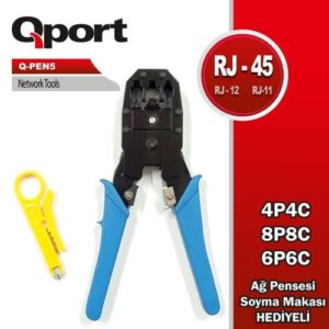 Pense Qport Q-Pen5 Rj11-Rj12-Rj45 (Sıyırma Aparatı İle Birlikte)