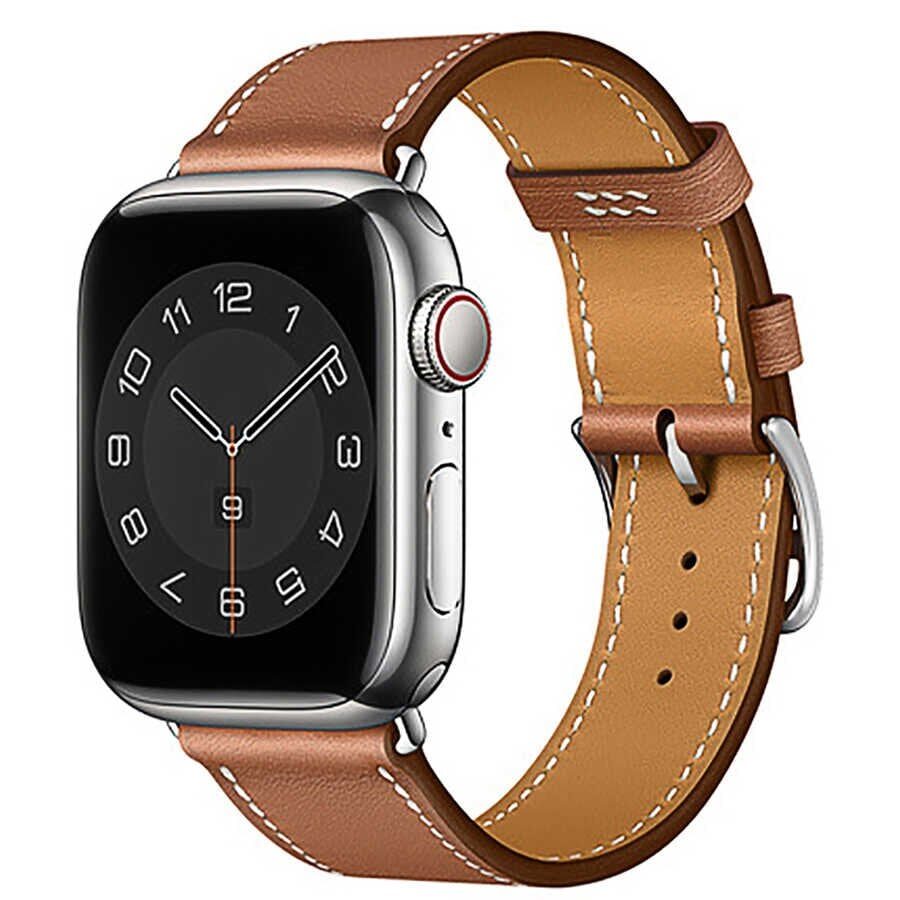 WIWU ATTELAGE LEATHER WATCH BANDS 42/44/45/49mm BROWN FOR APPLE