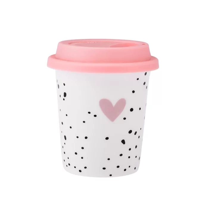 Amore Silikon Kapaklı Mug 300 ml Pembe