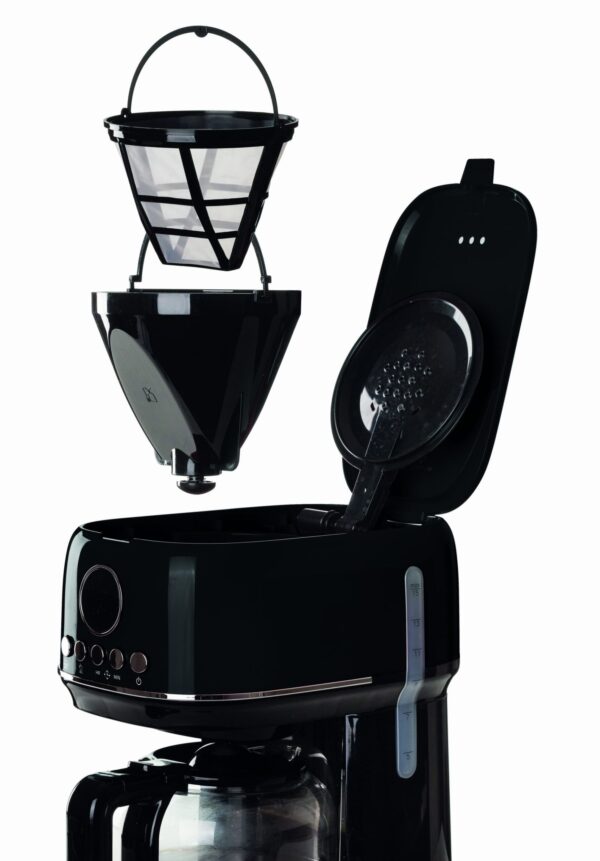 Günün Her Saatinde Lezzetli Kahve Hazırlamak Için Moderna Filtre Kahve Makinesi. Kahve Hazırlama Işlemini Lcd Ekran Üzerinden Ayarlayın Ve Kahvenin Demlenmesini Bekleyin. Isıtma Tabanı Sayesinde Kahveniz Siz Servis Etmek Isteyene Kadar Sıcak Kalır. Temperli Cam Sürahinin Yüksek Kapasitesi Sayesinde Tek Demlemede 15 Fincana Kadar Kahve Servis Edebilirsiniz. Kolay Ve Etkili Temizlik Sağlamak Için Su Seviyesi Görülebilir Ve Filtreler Çıkarılabilir.