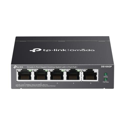 SWITCH TP-LINK OMADA DS105GP 5 PORT GIGABIT 4 PORT POE+ 64W