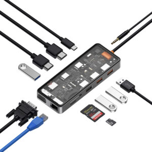 AKSESUAR WIWU CB012 12in1 USB+HDMI+CARDREADER+HDMI+USB-C+RJ45+VGA