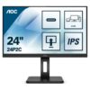 MONITOR AOC 23.8" 24P2C IPS Monitör Type-C KVM 4ms Siyah PİVOT