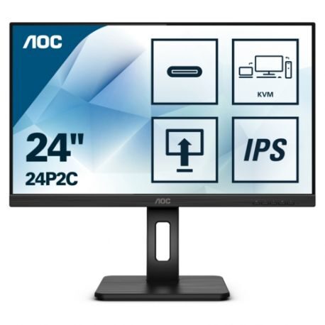 MONITOR AOC 23.8" 24P2C IPS Monitör Type-C KVM 4ms Siyah PİVOT