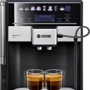 BOSCH TIS65429RW Tam otomatik kahve makinesi Vero Barista 400 Sapphire, 15.0 bar, 1.7L, siyah metalik