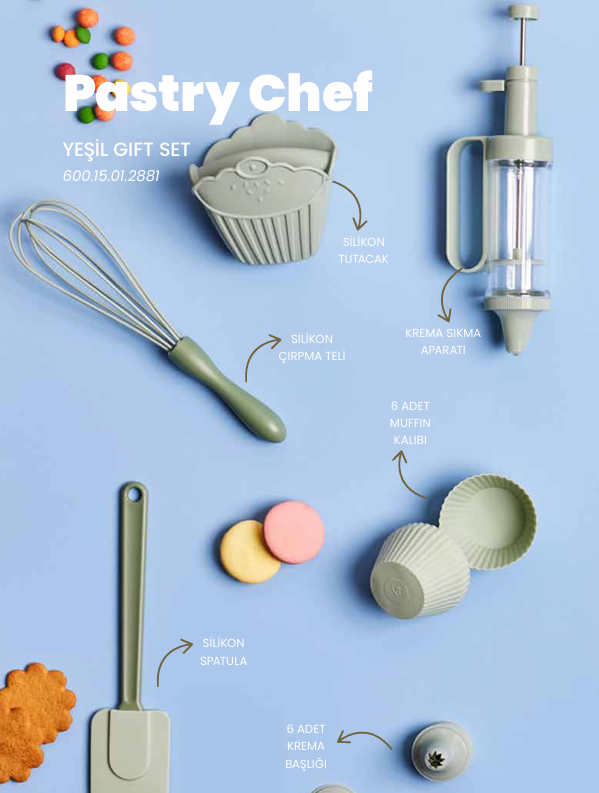 Pastry Chef Gift Pasta Hazırlık Seti Yeşil