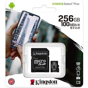 Bellek Kingston 256Gb Micro Sd Cl10 Sdcs2/256Gb 100Mb/S Uhs-I