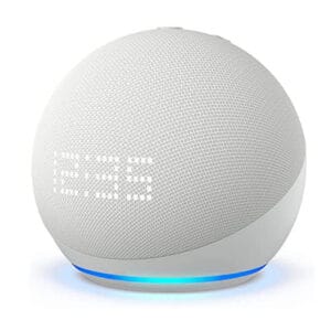 AMAZON Echo Dot 5 Akıllı Hoparlör Saat ve Alexa ile, Beyaz