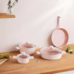 Swiss Crystal 7 Parça Tencere Seti Pembe