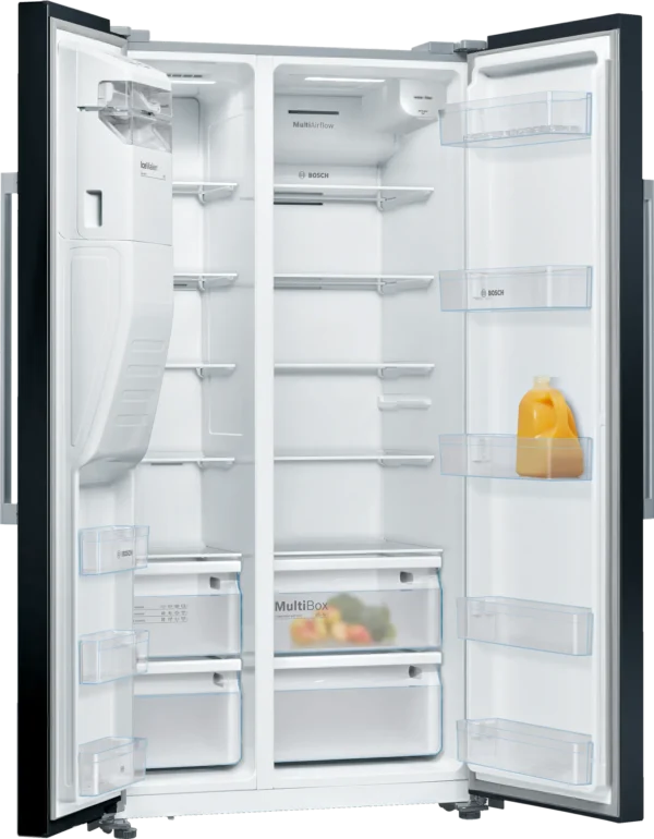 Bosch Kad93Vbfp Serisi 6 Amerikan Yan Yana/A+ / 178,8 X 90,7 Cm/436 Kwh/Yıl /380 L Buzdolabı/Dondurucu 220 L/Nofrost/Süper Soğutma, Siyah, 533 L (Eek F) - Görsel 1
