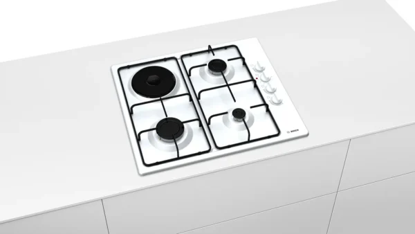 Bosch Pby6C2B82Q-Seri̇ 2 / 60Cm Beyaz Ankastre Ocak-3 Göz Gaz + 1 Göz Elektri̇k - Görsel 2