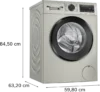 Bosch Serie 4 Çamaşır Makinesi 9 kg 1200 dev./dak., Gümüş - Görsel 3