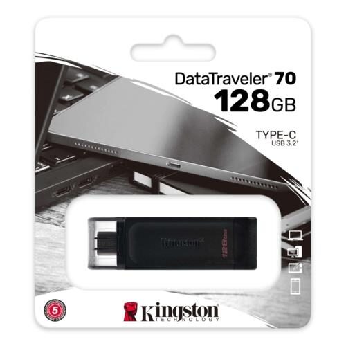 Usb Bellek Kingston 128Gb Usb-C 3.2 Gen1 Dt70/128Gb