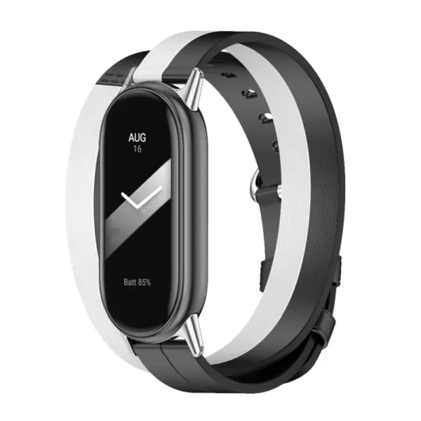 Xiaomi Smart Band 8/9 Çift Sarım Kayış Siyah Ve Beyaz - Görsel 2