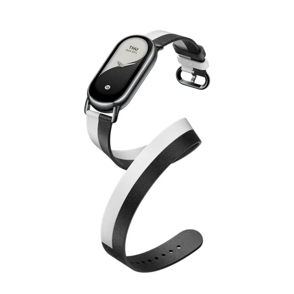 Xiaomi Smart Band 8/9 Çift Sarım Kayış Siyah Ve Beyaz - Görsel 5