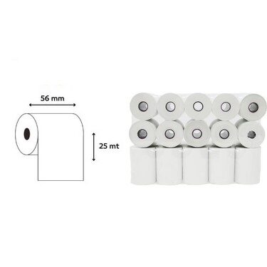 Rulo Kağit Termal Yazar Kasa / Pos Cihazı Rulosu 56Mm X 25M 10Lu