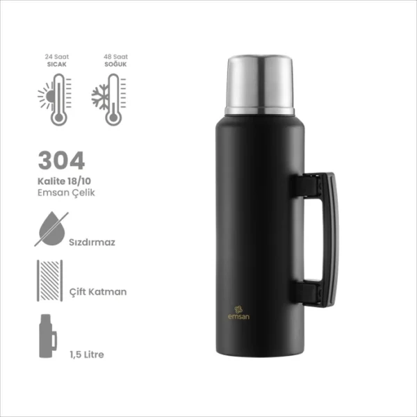 Camper Siyah Termos 1.5 Lt