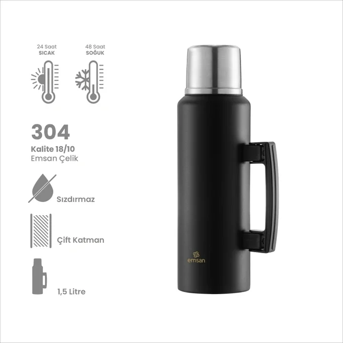Camper Siyah Termos 1.5 Lt