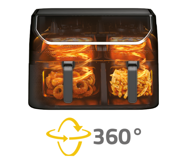 Fry5225 Newal Dokunmatik Double Airfryer 9L - Görsel 3