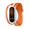 Xiaomi Akıllı Bileklik 8/9 Çift Tonlu Deri Kayış Beyaz ve Turuncu-Λουράκι Xiaomi Smart Band 8/9 Dualtone Leather Strap White & Orange-Xiaomi-KKTC