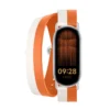 Xiaomi Smart Band 8/9 Çift Renk Deri Kayış Beyaz & Turuncu - Görsel 3