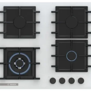 Bosch Beyaz 4 gaz kalın cam otomatik ateşleme ocak