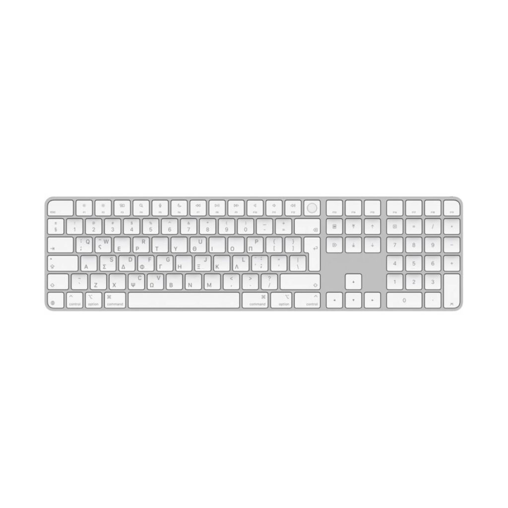 Mac için dokunmatik kimliğe ve sayısal tuş takımı olan Apple Magic klavyesi - Yunanca/İngilizce