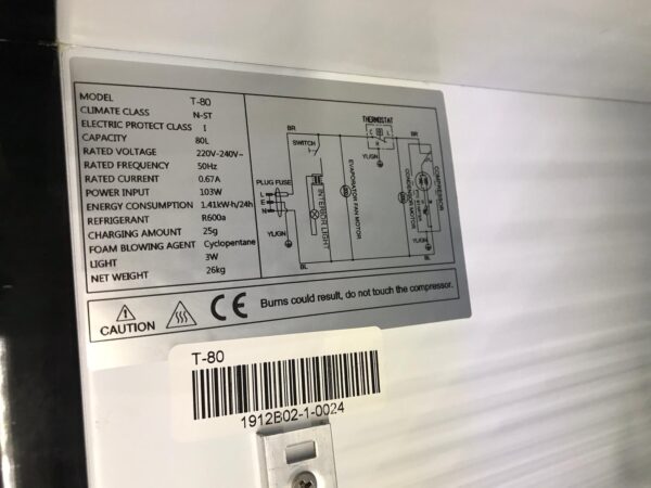 T 80 Arrow Işıklı Camlı Siyah Statik 80Lt. Mini Buzdolabı - Görsel 7