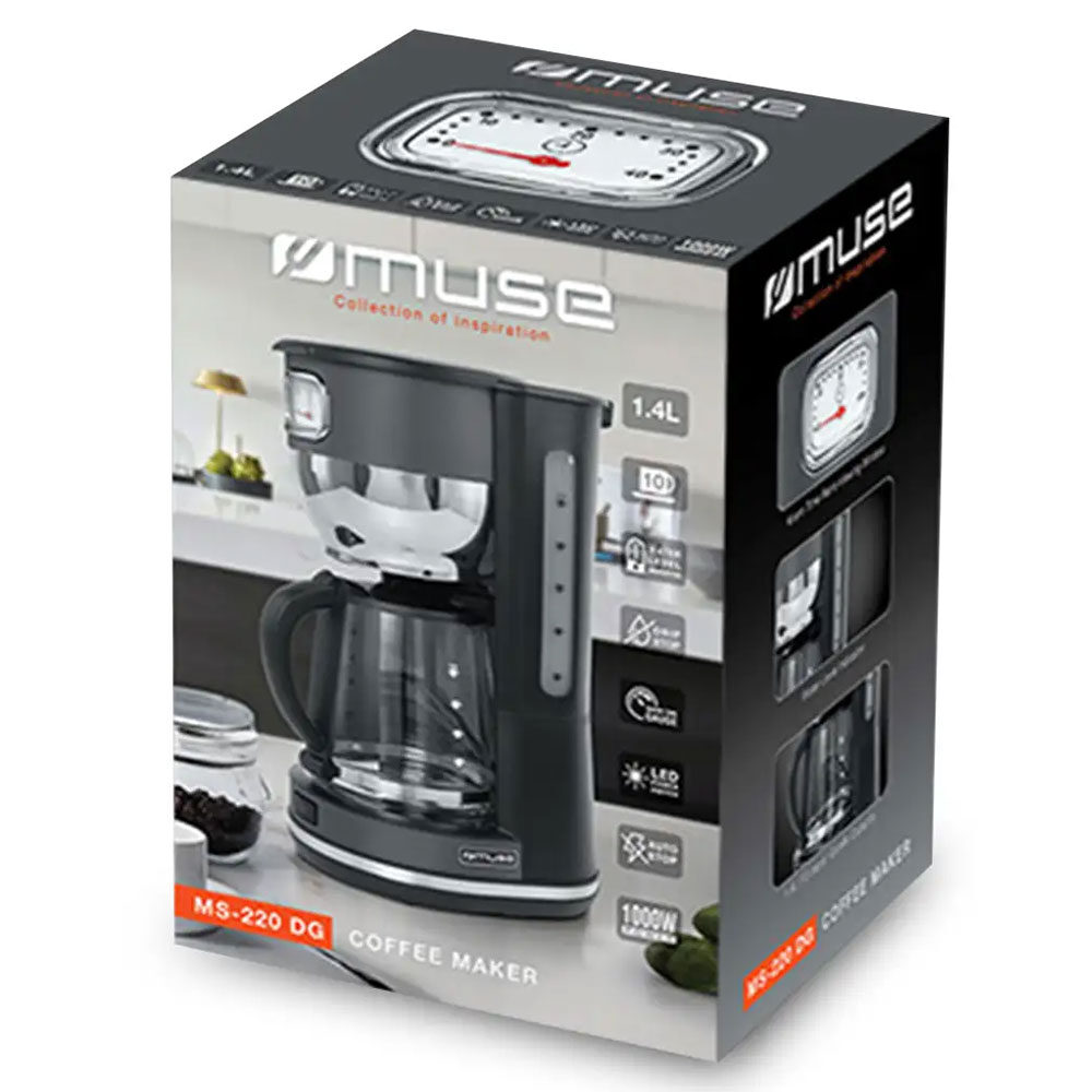 Filtre Kahve Makinesi Muse Ms-220 Dg Siyah/Gümüş
