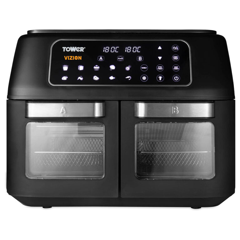 Hava Fritözü/Mini Fırın VORTX Vizion Çift Bölümlü T17102 siyah
