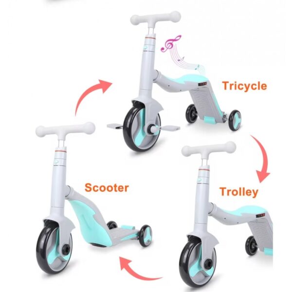 3 In 1 Müzikli Çocuk Scooter - Görsel 1