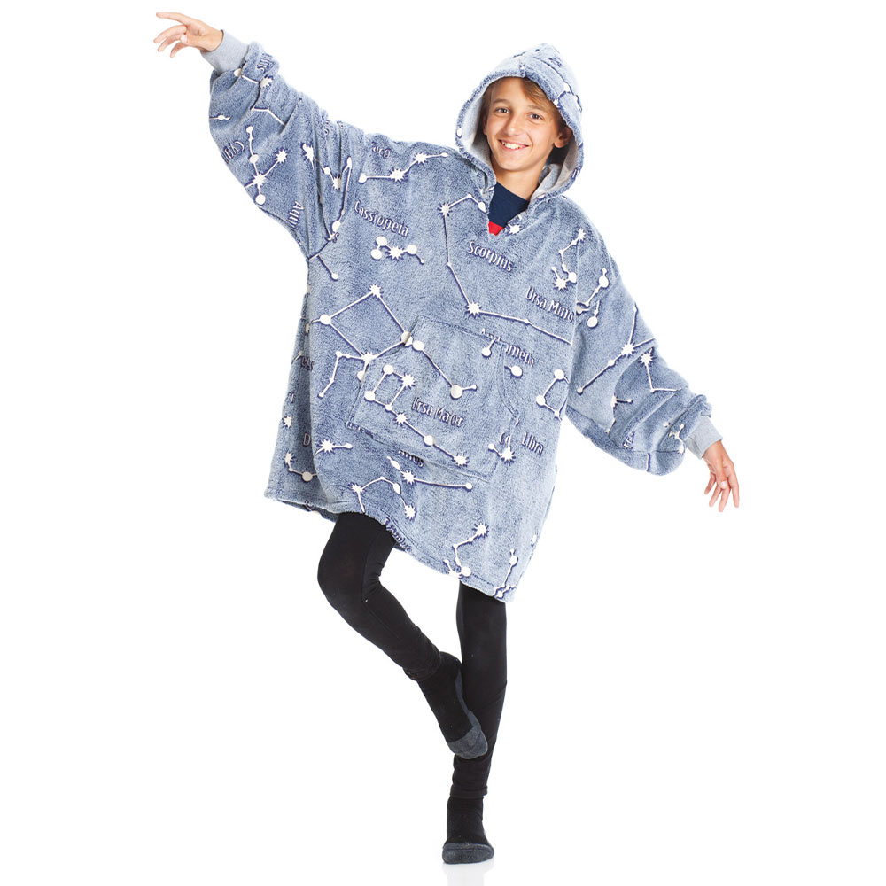 KANGURU Glow Takımyıldızları Çocuk Battaniyesi 75x75cm (1303) mavi