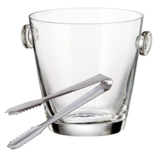 Kristal Buz Kovası + Buz Maşası ROYAL CRYSTAL Bohemia 97A07