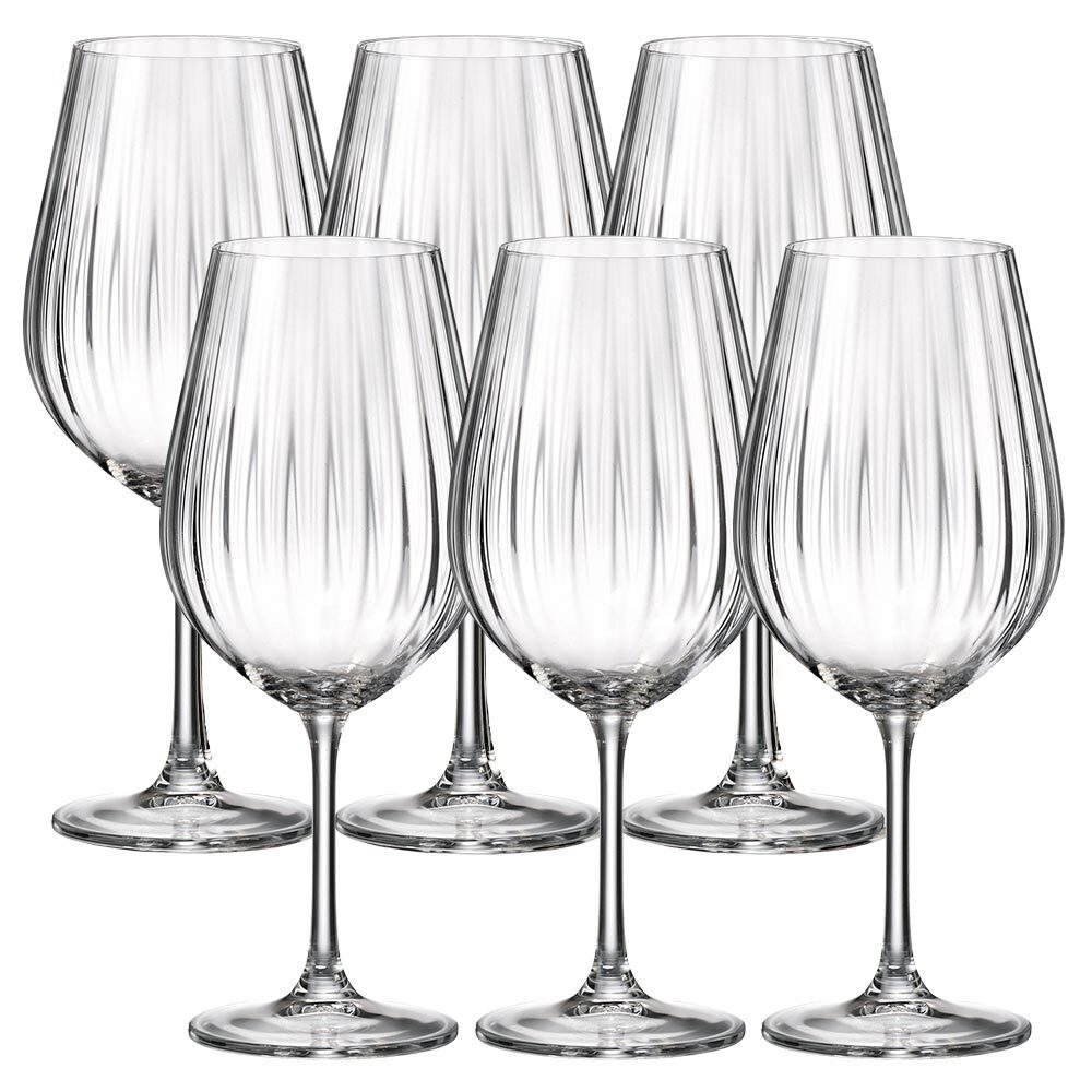 Kristal Şarap Bardağı KRALİYET KRİSTAL Bohemya Sarah Şelalesi (6'lı Set) 1SI80