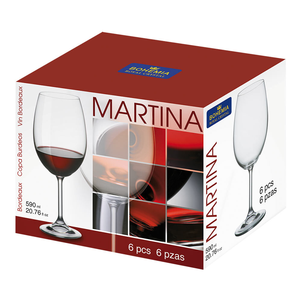 Kristal Şarap Bardağı KRİSTAL Bohemia Martina (6'lı Set) 40415