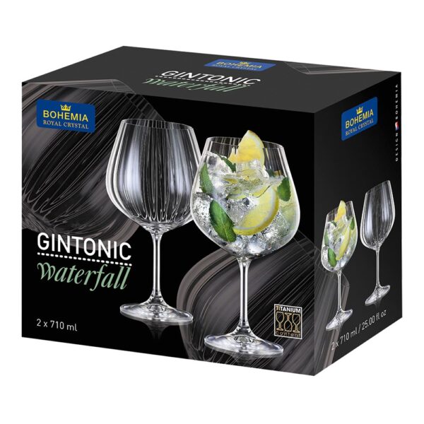 Kristal Şarap Bardağı Royal Crystal Bohemia Cin Tonic Şelalesi (2'Li Set) 23576
