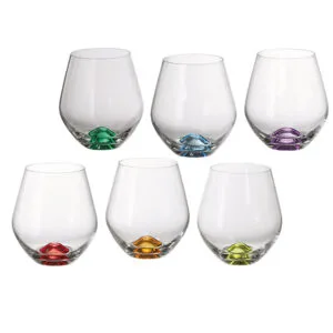 Crystal Water Glass ROYAL CRYSTAL Bohemia Tori Color (Set of 6pcs) 26911 clear