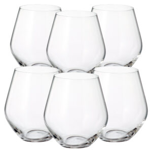 Kristal Su Bardağı ROYAL CRYSTAL Bohemia Tori Titanyum (6'lı Set) 28199 açık