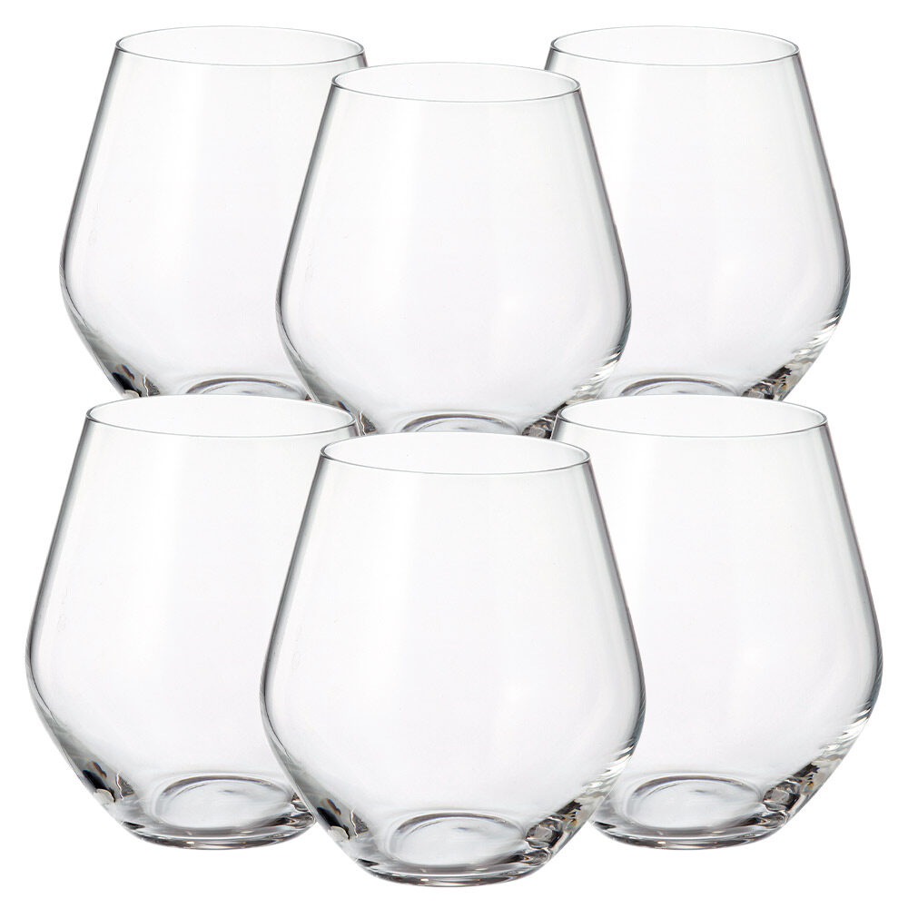 Kristal Su Bardağı ROYAL CRYSTAL Bohemia Tori Titanyum (6'lı Set) 28199 açık